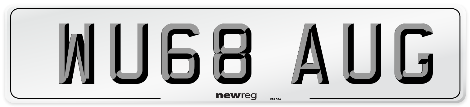 WU68 AUG Number Plate from New Reg